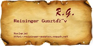 Reisinger Gusztáv névjegykártya